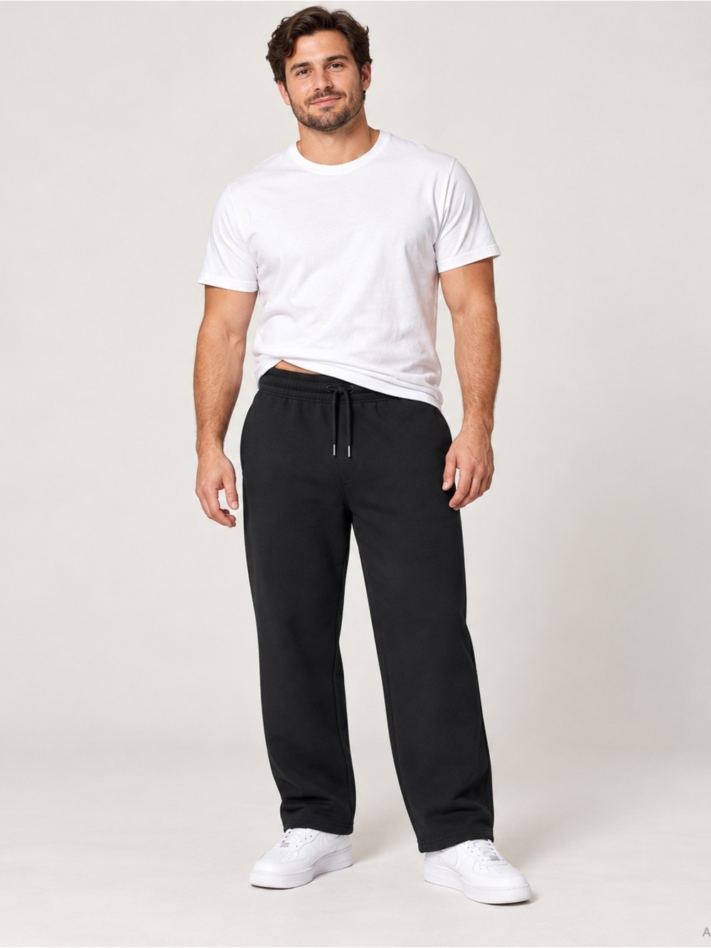 NWT Blue Ice Black Straight Leg Fleece Sweatpants Large